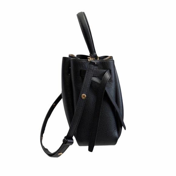 Tory Burch Romy  Black Pebble Leather Bucket Bag - Picture 8 of 12